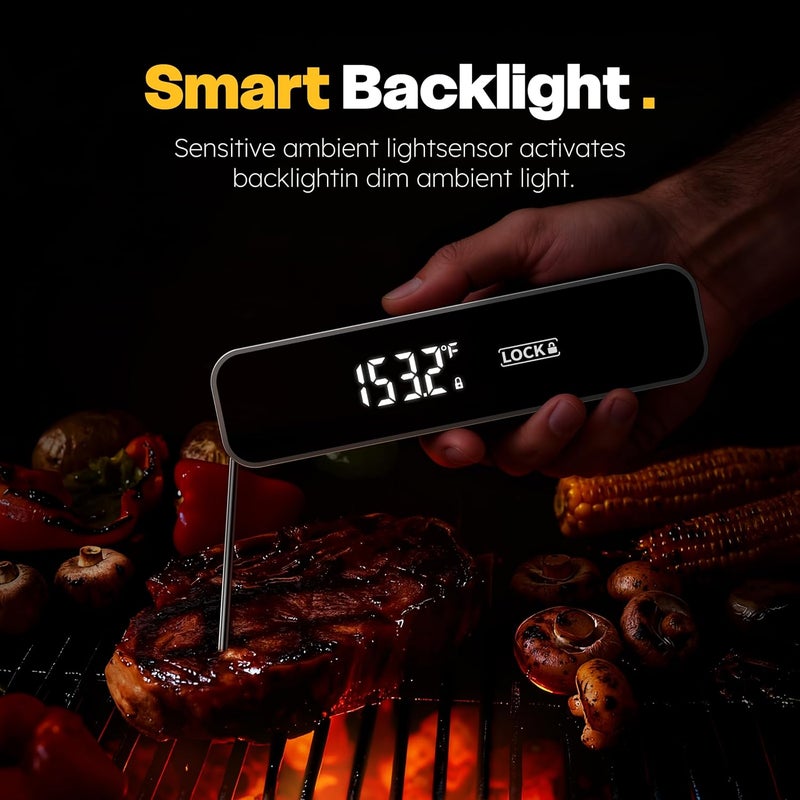 KAMDKI 0.3S Professional Instant Read Meat Thermometer – Digital Food Thermometer for Cooking, Grilling, BBQ, Candy, Air Fryer, Griddle – Kitchen Gadget Essentials & Gift for Him - Image 4